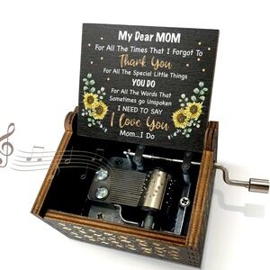 New - Enchanting Sunflower Hand Crank Musical Box - Special for Mom